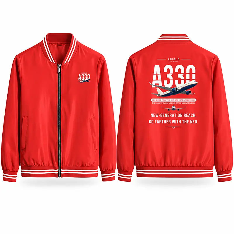Airbus A330-800neo Stylish Jackets - Baseball Collar - Original - Red