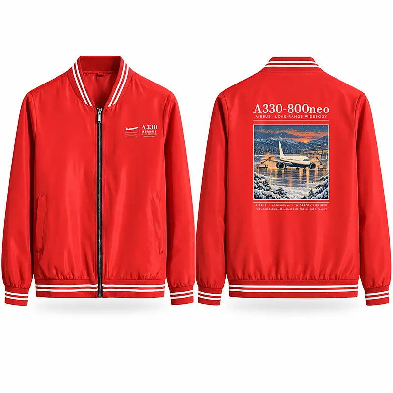 Airbus A330-800neo Stylish Jackets - Baseball Collar - Poster - Red