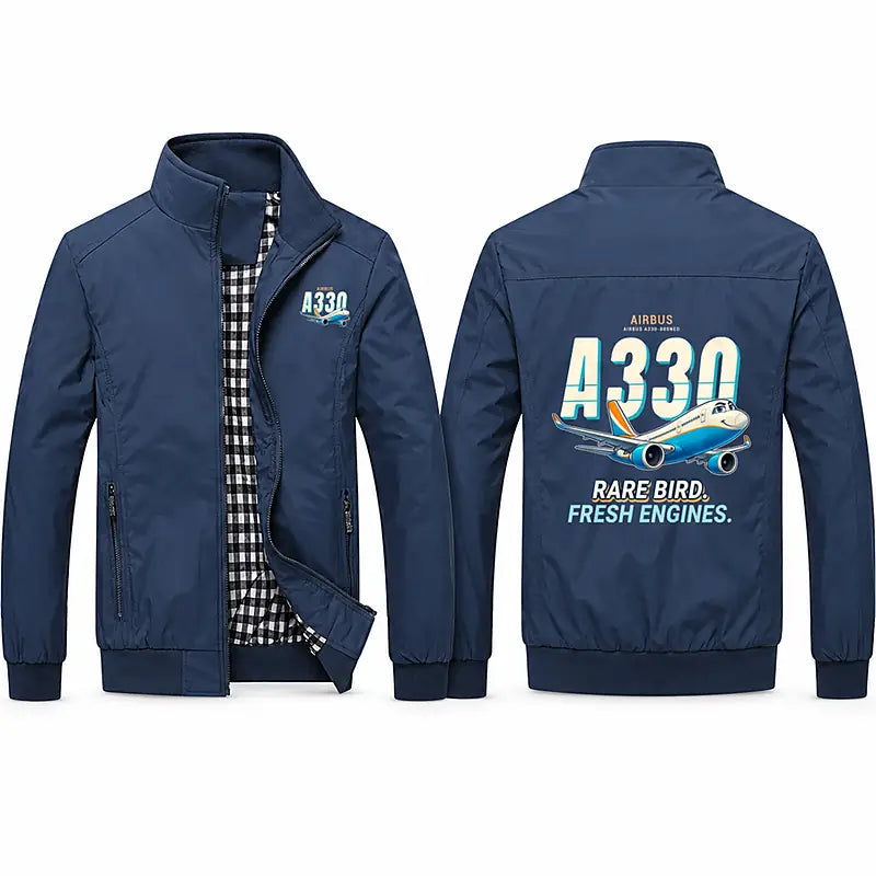Airbus A330-800neo Stylish Jackets - Stand Collar - Cartoon - Navy Blue