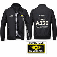 Thumbnail for Airbus A330-800neo Stylish Jackets - Stand Collar - Heritage + Name - Black
