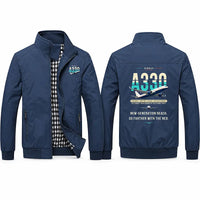 Thumbnail for Airbus A330-800neo Stylish Jackets - Stand Collar - Original - Navy Blue