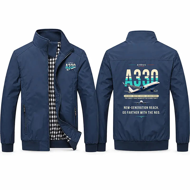Airbus A330-800neo Stylish Jackets - Stand Collar - Original - Navy Blue