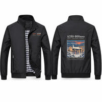 Thumbnail for Airbus A330-800neo Stylish Jackets - Stand Collar - Poster - Black