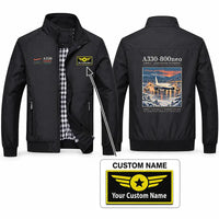 Thumbnail for Airbus A330-800neo Stylish Jackets - Stand Collar - Poster + Name - Black
