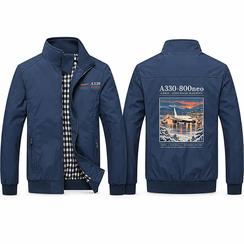 Airbus A330-800neo Stylish Jackets - Stand Collar - Poster - Navy Blue