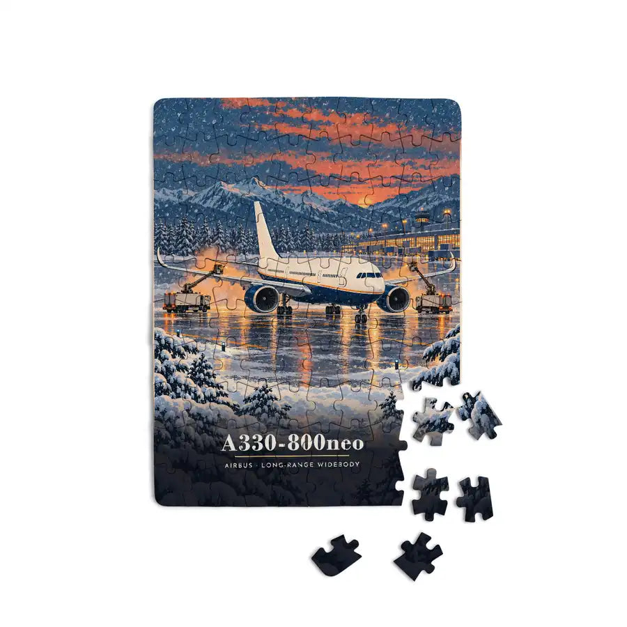 Airbus A330-800neo - Vertical + Text - Canvas Puzzle