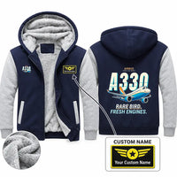 Thumbnail for Airbus A330-800neo Zipped Sweatshirts - Cartoon + Name - Navy & Gray