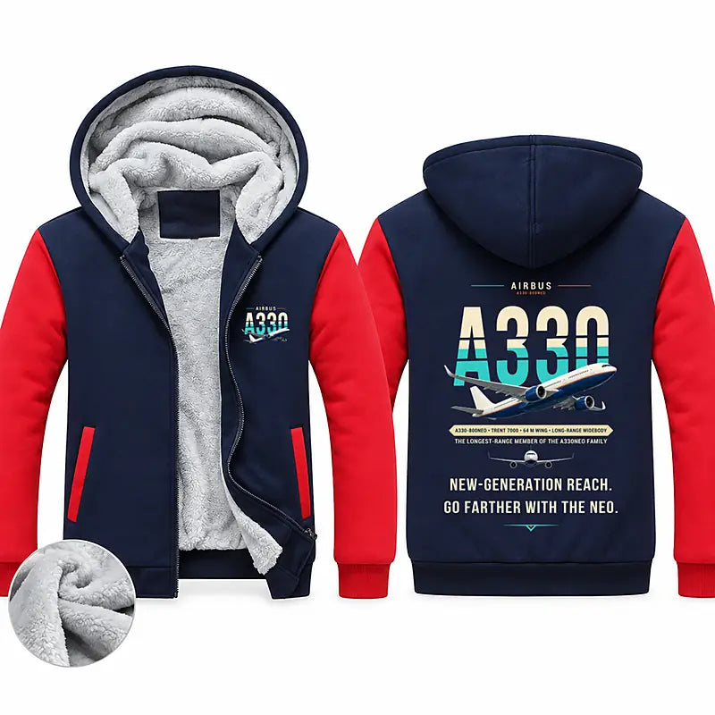 Airbus A330-800neo Zipped Sweatshirts - Original - Navy & Red