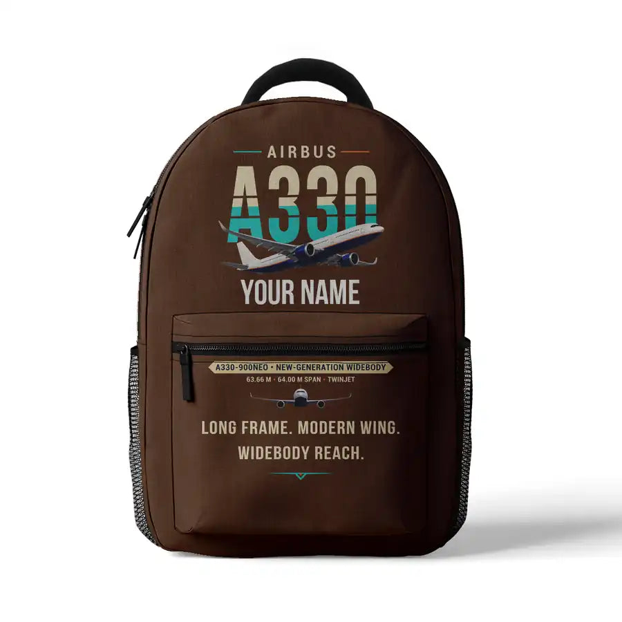Airbus A330-900neo - 3D Backpack - Original + Name - Brown