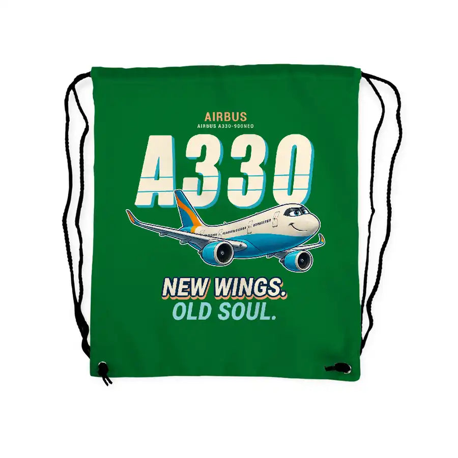 Airbus A330-900neo - Drawstring Bag - Cartoon - Green