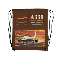 Thumbnail for Airbus A330-900neo - Drawstring Bag - Classic - Brown