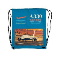 Thumbnail for Airbus A330-900neo - Drawstring Bag - Classic - Light Blue