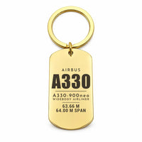 Thumbnail for Airbus A330-900neo - Key Chain - Tag - Gold