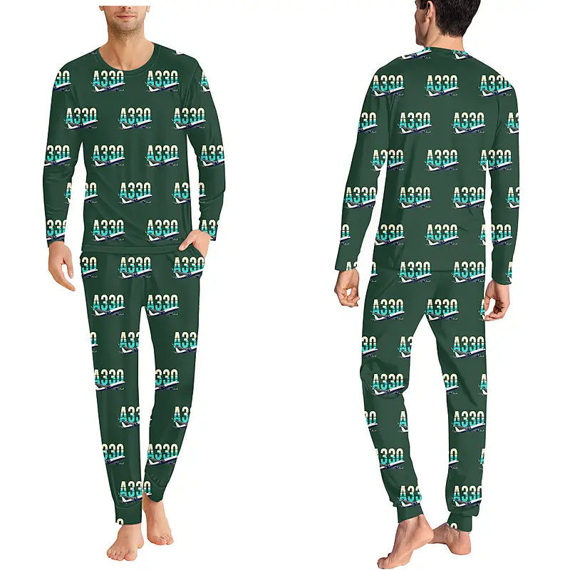 Airbus A330-900neo - Men Pajamas - Original Pattern - Dark Green