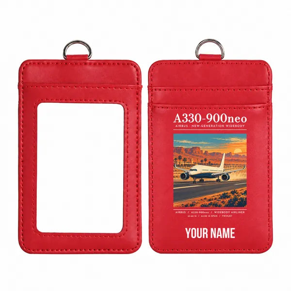 Airbus A330-900neo - Poster - ID Card Holder - Red + Name
