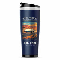Thumbnail for Airbus A330-900neo - Poster + Name - Stainless Steel (No Holder) - Dark Blue