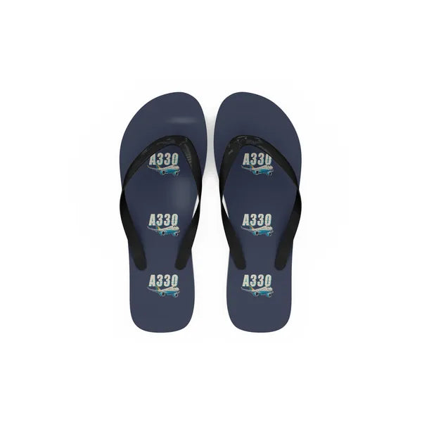 Airbus A330-900neo - Slippers - Flip Flops - Cartoon Pattern - Navy Blue