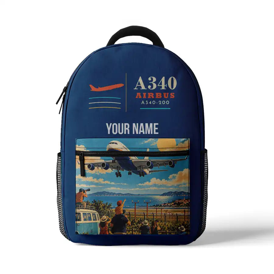Airbus A340-200 - 3D Backpack - Blue + Name