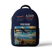 Thumbnail for Airbus A340-200 - 3D Backpack - Dark Blue + Name