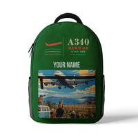 Thumbnail for Airbus A340-200 - 3D Backpack - Green + Name