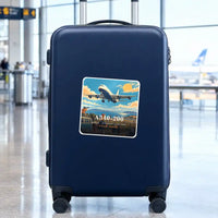 Thumbnail for Airbus A340-200 - 3D + Name - Square Sticker - Suitcase