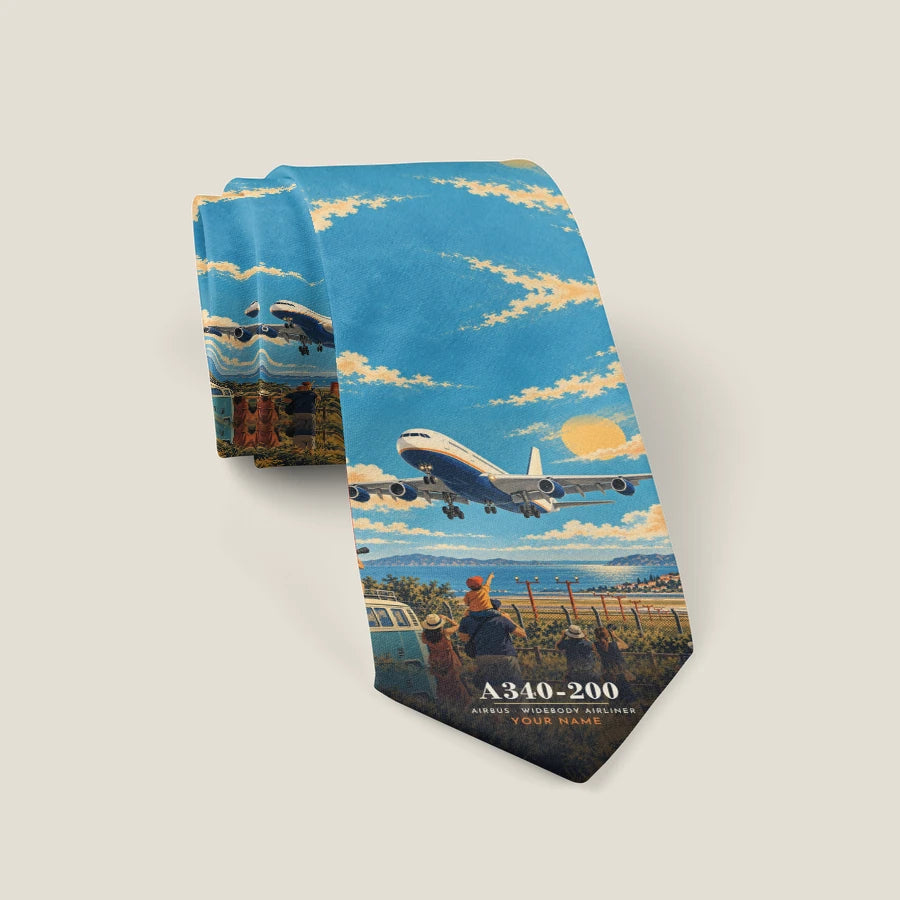 Airbus A340-200 - 3D + Name - Tie - Full Print
