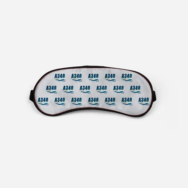 Airbus A340-200 - Cartoon Pattern - Sleep Mask - Light Gray
