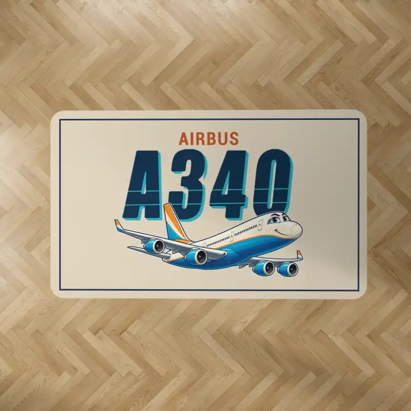 Airbus A340-200 - Cartoon - Rectangle Carpet - Beige