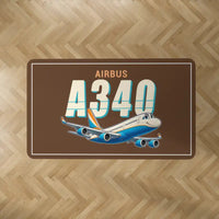 Thumbnail for Airbus A340-200 - Cartoon - Rectangle Carpet - Brown