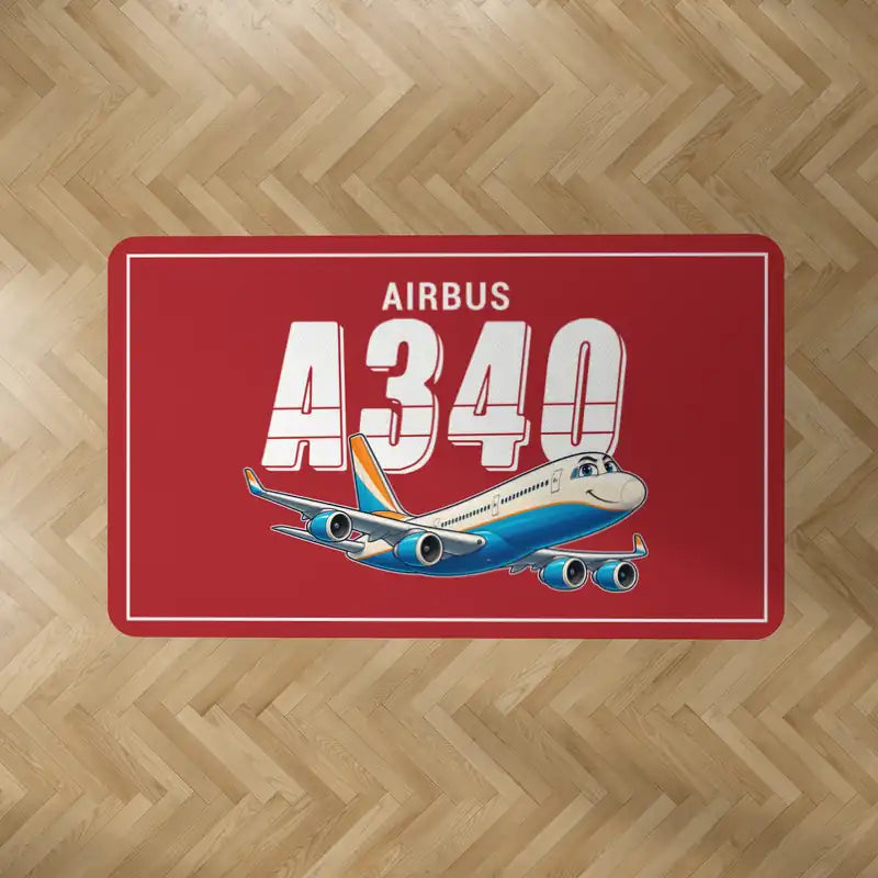 Airbus A340-200 - Cartoon - Rectangle Carpet - Red