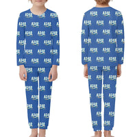 Thumbnail for Airbus A340-200 - Children Pajamas - Cartoon Pattern - Blue
