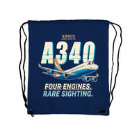 Thumbnail for Airbus A340-200 - Drawstring Bag - Cartoon - Dark Blue