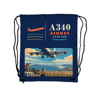Thumbnail for Airbus A340-200 - Drawstring Bag - Classic - Dark Blue