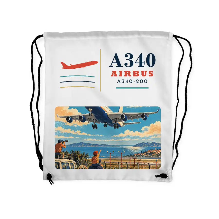 Airbus A340-200 - Drawstring Bag - Classic - White