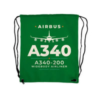 Thumbnail for Airbus A340-200 - Drawstring Bag - Heritage - Green