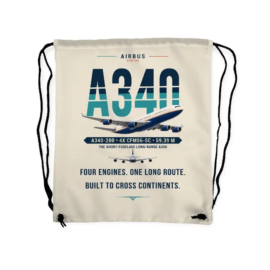 Airbus A340-200 - Drawstring Bag - Original - Beige
