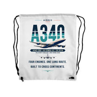 Thumbnail for Airbus A340-200 - Drawstring Bag - Original - White