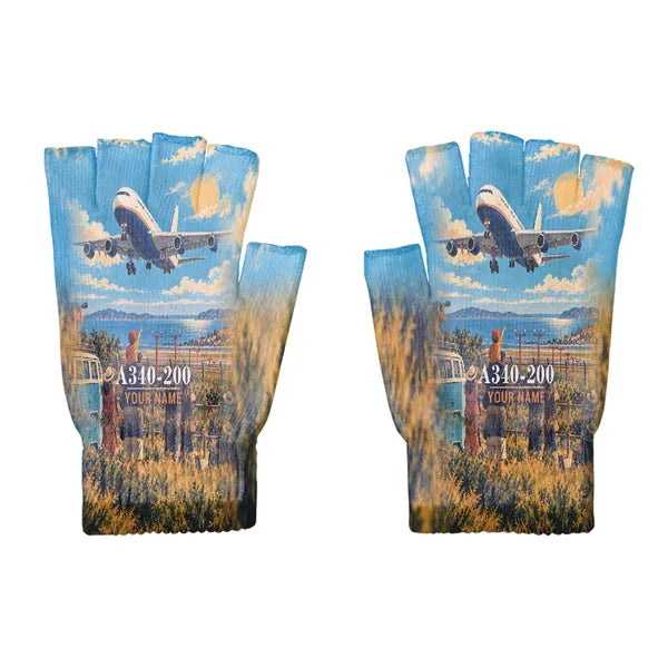 Airbus A340-200 - Gloves - Cut - 3D + Name - Full Print