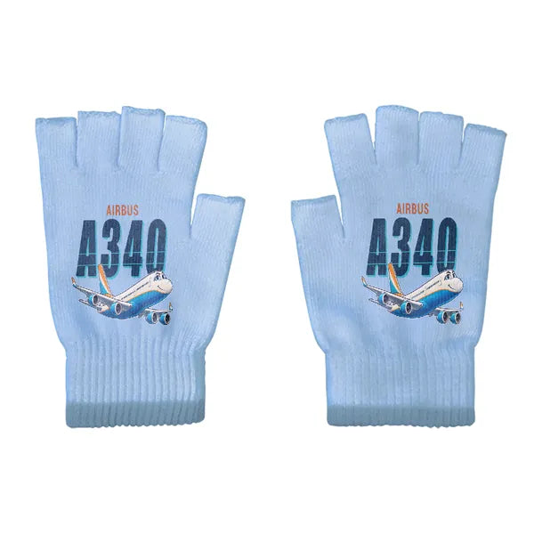 Airbus A340-200 - Gloves - Cut - Cartoon - Light Blue