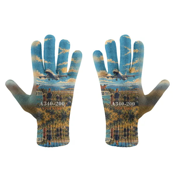 Airbus A340-200 - Gloves - Full - 3D + Name - Full Print