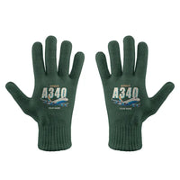 Thumbnail for Airbus A340-200 - Gloves - Full - Cartoon + Name - Dark Green