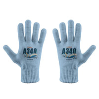 Thumbnail for Airbus A340-200 - Gloves - Full - Cartoon + Name - Light Blue
