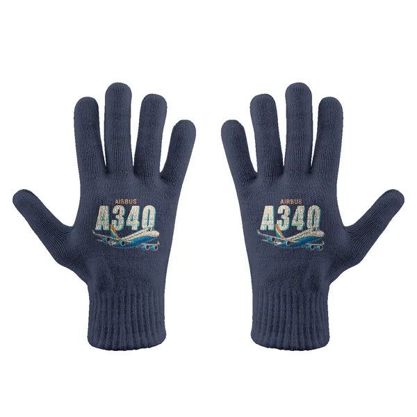 Airbus A340-200 - Gloves - Full - Cartoon - Navy Blue
