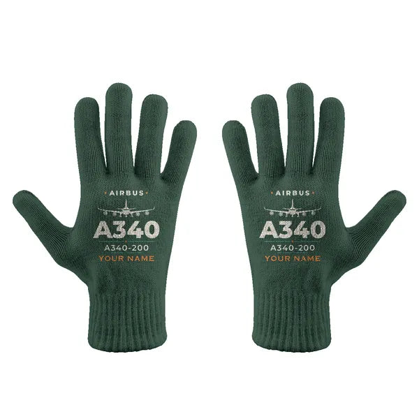 Airbus A340-200 - Gloves - Full - Heritage + Name - Dark Green