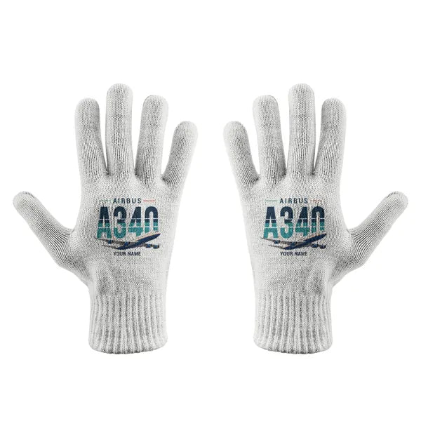 Airbus A340-200 - Gloves - Full - Original + Name - White