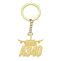 Thumbnail for Airbus A340-200 - Hollow Key Chain - Heritage - Gold
