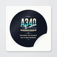 Thumbnail for Airbus A340-200 - Original - Circle Sticker - Peel
