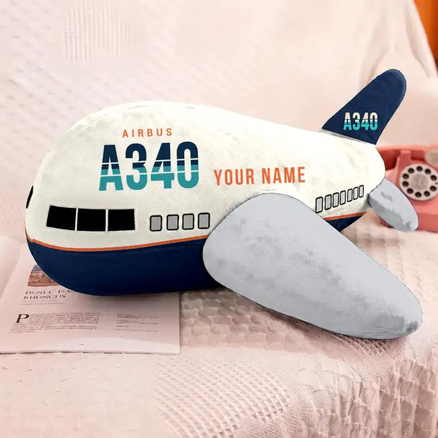 Airbus A340-200 - Original + Name - Airplane Pillow