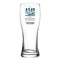Thumbnail for Airbus A340-200 - Original + Name - Pilsner Beer Glass