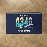 Thumbnail for Airbus A340-200 - Original + Name - Rectangle Carpet - Dark Blue